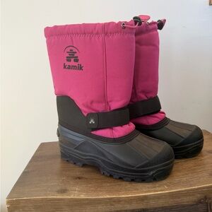 Kamik Kids Pink and Black Winter Snow Boots